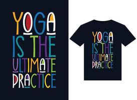 le yoga est l'illustration vectorielle de pratique ultime pour la conception de t-shirts prêts à imprimer vecteur