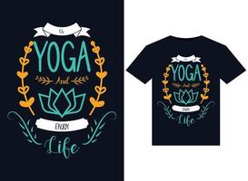 le yoga existe dans le monde parce que tout est lié à l'illustration vectorielle pour la conception de t-shirts prêts à imprimer vecteur