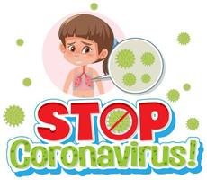 fille avec stop coronavirus signe vecteur