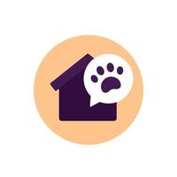 icône acceptant les animaux de compagnie avec une maison vecteur
