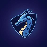 conception de mascotte de jeu logo esport tête de dragon vecteur