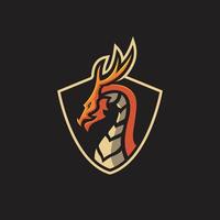 conception de mascotte de jeu logo esport tête de dragon vecteur