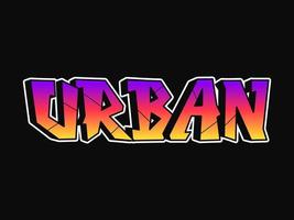 mot urbain trippy psychédélique graffiti style lettres.vecteur dessiné à la main doodle dessin animé logo illustration urbaine. drôles de lettres trippantes cool, mode, impression de style graffiti pour t-shirt, concept d'affiche vecteur