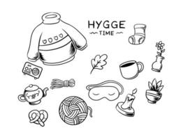 image vectorielle de doodle élément hygge vecteur