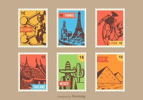 Timbres vecteur pays