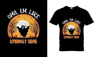 conception de t-shirt d'halloween, slogan de t-shirt d'halloween et conception de vêtements, typographie d'halloween, image vectorielle d'halloween, illustration d'halloween vecteur