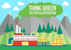 Free think green vector illustration