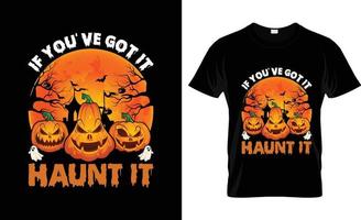 conception de t-shirt d'halloween, slogan de t-shirt d'halloween et conception de vêtements, typographie d'halloween, image vectorielle d'halloween, illustration d'halloween vecteur