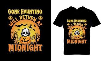 conception de t-shirt d'halloween, slogan de t-shirt d'halloween et conception de vêtements, typographie d'halloween, image vectorielle d'halloween, illustration d'halloween vecteur