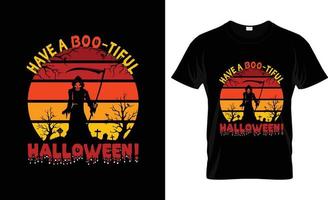 conception de t-shirt d'halloween, slogan de t-shirt d'halloween et conception de vêtements, typographie d'halloween, image vectorielle d'halloween, illustration d'halloween vecteur