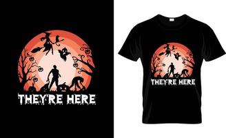 conception de t-shirt d'halloween, slogan de t-shirt d'halloween et conception de vêtements, typographie d'halloween, image vectorielle d'halloween, illustration d'halloween vecteur