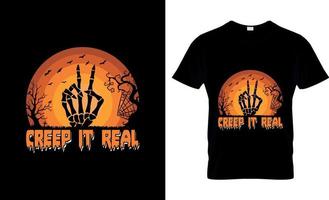 conception de t-shirt d'halloween, slogan de t-shirt d'halloween et conception de vêtements, typographie d'halloween, image vectorielle d'halloween, illustration d'halloween vecteur