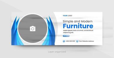 modèle de médias sociaux, modèle de bannière web pour vecteur gratuit d'entreprise de meubles