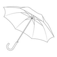 parapluie de doodle illustration vectorielle dessinés à la main. contour noir et blanc. coloriage pour les enfants vecteur