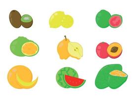 ensemble de fruits, ingrédients pour aliments végétariens ou sains vecteur