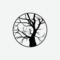 arbre mort icône logo design illustration silhouette vecteur