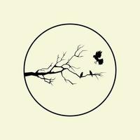 arbre généalogique oiseau mur art logo illustration design inspiration vecteur