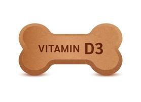 croquettes en forme d'os pour chats et chiens à la vitamine d3 complément alimentaire os arthrite canine arthrose. sur un vecteur de fond blanc 3d. peut utiliser pour la publicité des aliments pour animaux de compagnie.