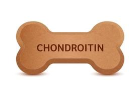 croquettes en forme d'os pour chats et chiens avec chondroïtine complément alimentaire os arthrite canine arthrose. sur un vecteur de fond blanc 3d. peut utiliser pour la publicité des aliments pour animaux de compagnie.