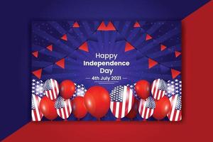 4 juillet design de fond joyeux jour de l'indépendance vecteur