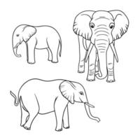 illustration vectorielle de la mère et du veau de l'éléphant marchant vecteur