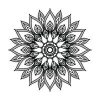 Arrière-plan de conception de mandala ornemental noir Conception de mandala Conception de fond d'écran d'art de livre de coloriage de motif de mandala, mandala noir et blanc vecteur