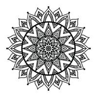 Arrière-plan de conception de mandala ornemental noir Conception de mandala Conception de fond d'écran d'art de livre de coloriage de motif de mandala, mandala noir et blanc vecteur