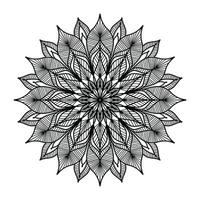 Arrière-plan de conception de mandala ornemental noir Conception de mandala Conception de fond d'écran d'art de livre de coloriage de motif de mandala, mandala noir et blanc vecteur