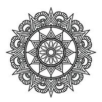 Arrière-plan de conception de mandala ornemental noir Conception de mandala Conception de fond d'écran d'art de livre de coloriage de motif de mandala, mandala noir et blanc vecteur