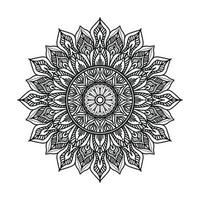 Arrière-plan de conception de mandala ornemental noir Conception de mandala Conception de fond d'écran d'art de livre de coloriage de motif de mandala, mandala noir et blanc vecteur