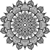Arrière-plan de conception de mandala ornemental noir Conception de mandala Conception de fond d'écran d'art de livre de coloriage de motif de mandala, mandala noir et blanc vecteur