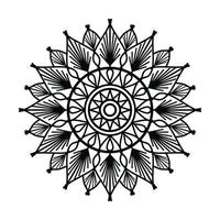 Arrière-plan de conception de mandala ornemental noir Conception de mandala Conception de fond d'écran d'art de livre de coloriage de motif de mandala, mandala noir et blanc vecteur