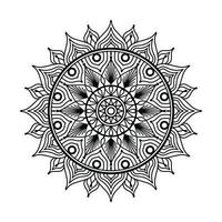 Arrière-plan de conception de mandala ornemental noir Conception de mandala Conception de fond d'écran d'art de livre de coloriage de motif de mandala, mandala noir et blanc vecteur