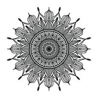 Arrière-plan de conception de mandala ornemental noir Conception de mandala Conception de fond d'écran d'art de livre de coloriage de motif de mandala, mandala noir et blanc vecteur