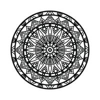 Arrière-plan de conception de mandala ornemental noir Conception de mandala Conception de fond d'écran d'art de livre de coloriage de motif de mandala, mandala noir et blanc vecteur