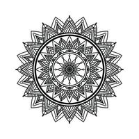 Arrière-plan de conception de mandala ornemental noir Conception de mandala Conception de fond d'écran d'art de livre de coloriage de motif de mandala, mandala noir et blanc vecteur