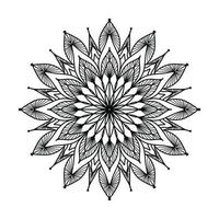 Arrière-plan de conception de mandala ornemental noir Conception de mandala Conception de fond d'écran d'art de livre de coloriage de motif de mandala, mandala noir et blanc vecteur