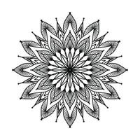 Arrière-plan de conception de mandala ornemental noir Conception de mandala Conception de fond d'écran d'art de livre de coloriage de motif de mandala, mandala noir et blanc vecteur