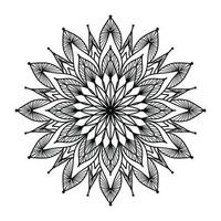 Arrière-plan de conception de mandala ornemental noir Conception de mandala Conception de fond d'écran d'art de livre de coloriage de motif de mandala, mandala noir et blanc vecteur