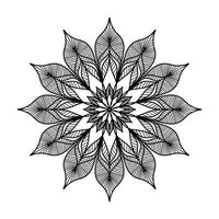 Arrière-plan de conception de mandala ornemental noir Conception de mandala Conception de fond d'écran d'art de livre de coloriage de motif de mandala, mandala noir et blanc vecteur