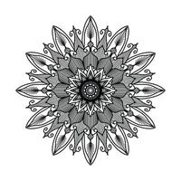 Arrière-plan de conception de mandala ornemental noir Conception de mandala Conception de fond d'écran d'art de livre de coloriage de motif de mandala, mandala noir et blanc vecteur