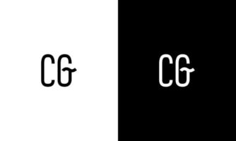 création de logo cg. création de logo lettre cg. création d'icônes de logo cg en modèle vectoriel gratuit de couleurs noir et blanc.