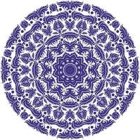 motif de mandala de couleur bleue. vecteur