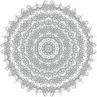 mandala de couleur gris clair sur fond blanc isolé. vecteur