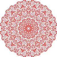 conception de mandala dans un fond blanc. conception décorative de couleur rouge. vecteur