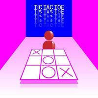 tic tac orteils. jeu traditionnel conçu avec le concept de métaverse vecteur