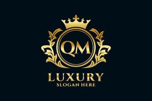 modèle initial de logo de luxe royal de lettre qm dans l'art vectoriel pour des projets de marque luxueux et d'autres illustrations vectorielles.