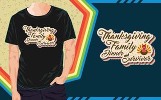 conception de t-shirt de thanksgiving, t-shirt de typographie vecteur
