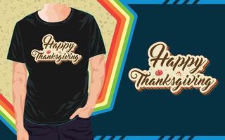 conception de t-shirt de thanksgiving, t-shirt de typographie vecteur