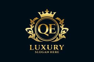 modèle de logo de luxe royal lettre qe initial dans l'art vectoriel pour les projets de marque luxueux et autres illustrations vectorielles.